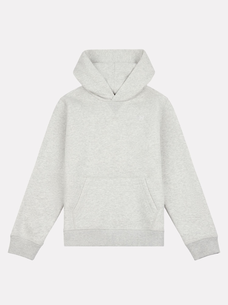 New Balance Grey Small Boys Brush Back Logo Hoodie - Image 6 of 8