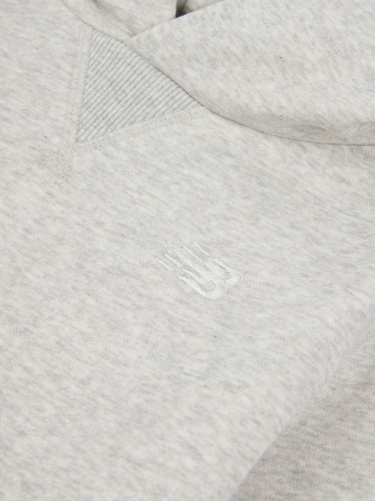 New Balance Grey Small Boys Brush Back Logo Hoodie - Image 8 of 8