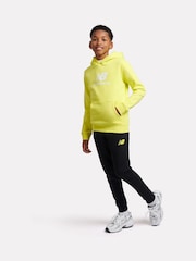 New Balance Yellow Boys Brush Back Stacked Logo Hoodie - Image 4 of 6