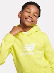 New Balance Yellow Boys Brush Back Stacked Logo Hoodie - Image 5 of 6