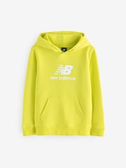 New Balance Yellow Boys Brush Back Stacked Logo Hoodie - Image 6 of 6