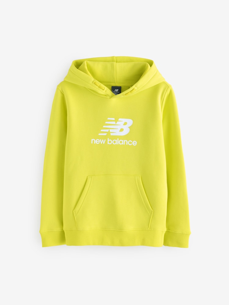 New Balance Yellow Boys Brush Back Stacked Logo Hoodie - Image 6 of 6