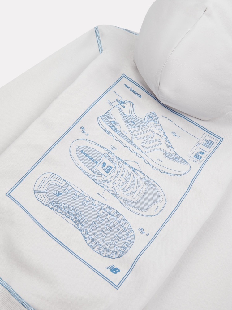 New Balance Grey Boys 574 Diagram Hoodie - Image 10 of 10