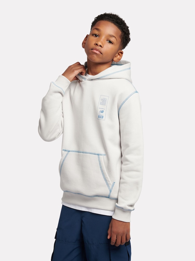 New Balance Grey Boys 574 Diagram Hoodie - Image 2 of 10
