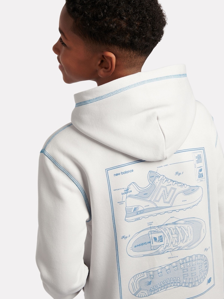 New Balance Grey Boys 574 Diagram Hoodie - Image 6 of 10