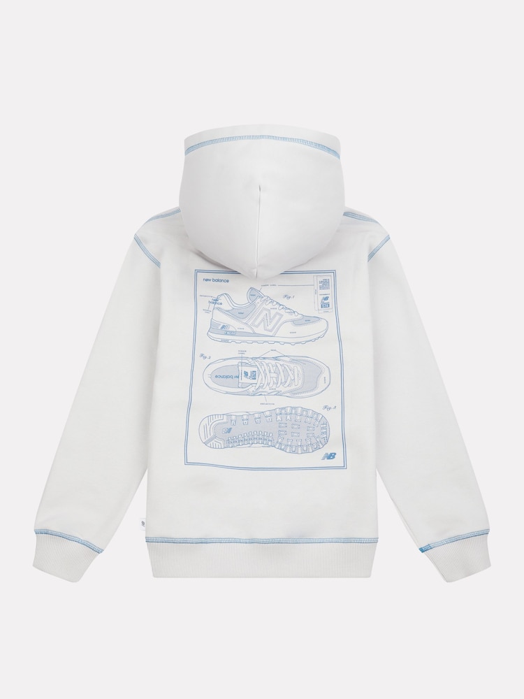 New Balance Grey Boys 574 Diagram Hoodie - Image 8 of 10