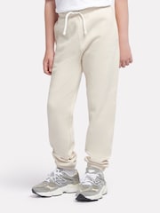 New Balance White Small Boys Brush Back Logo Joggers - Image 1 of 8