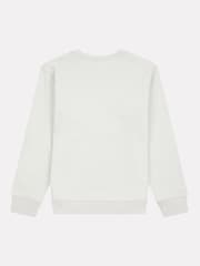 New Balance Light Grey Kids French Terry Small Logo Crew 100% Cotton Sweater - Image 2 of 3