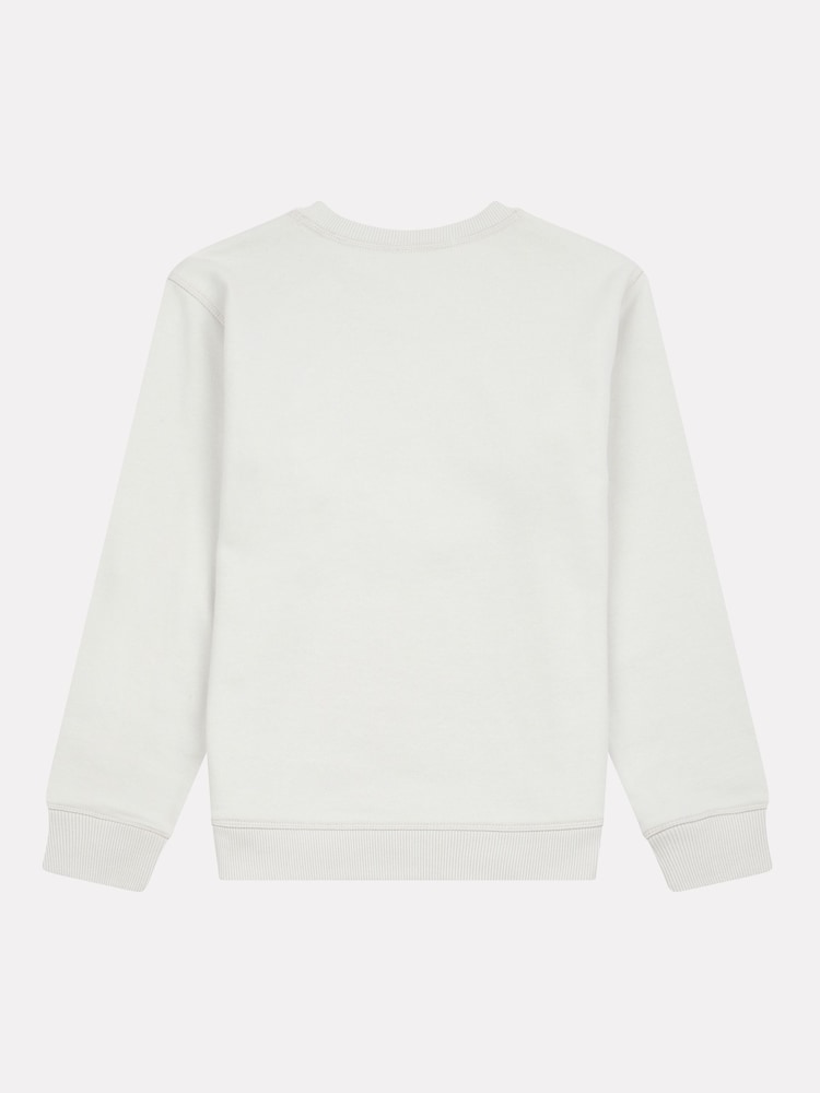 New Balance Light Grey Kids French Terry Small Logo Crew 100% Cotton Sweater - Image 2 of 3