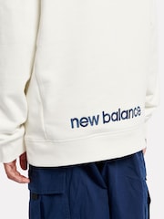 New Balance Cream Boys 100% Cotton Premium Hoodie - Image 6 of 9