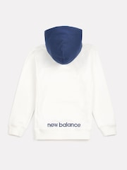 New Balance Cream Boys 100% Cotton Premium Hoodie - Image 8 of 9