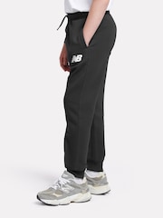 New Balance Black Boys Brush Back Stacked Logo Joggers - Image 2 of 8