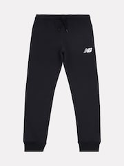 New Balance Black Boys Brush Back Stacked Logo Joggers - Image 6 of 8