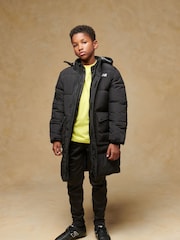 New Balance Black Boys Longline Puffer Coat - Image 1 of 13