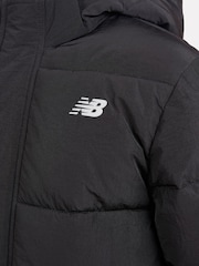New Balance Black Boys Longline Puffer Coat - Image 11 of 13