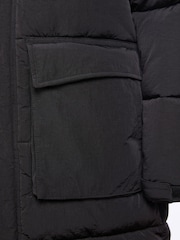 New Balance Black Boys Longline Puffer Coat - Image 13 of 13