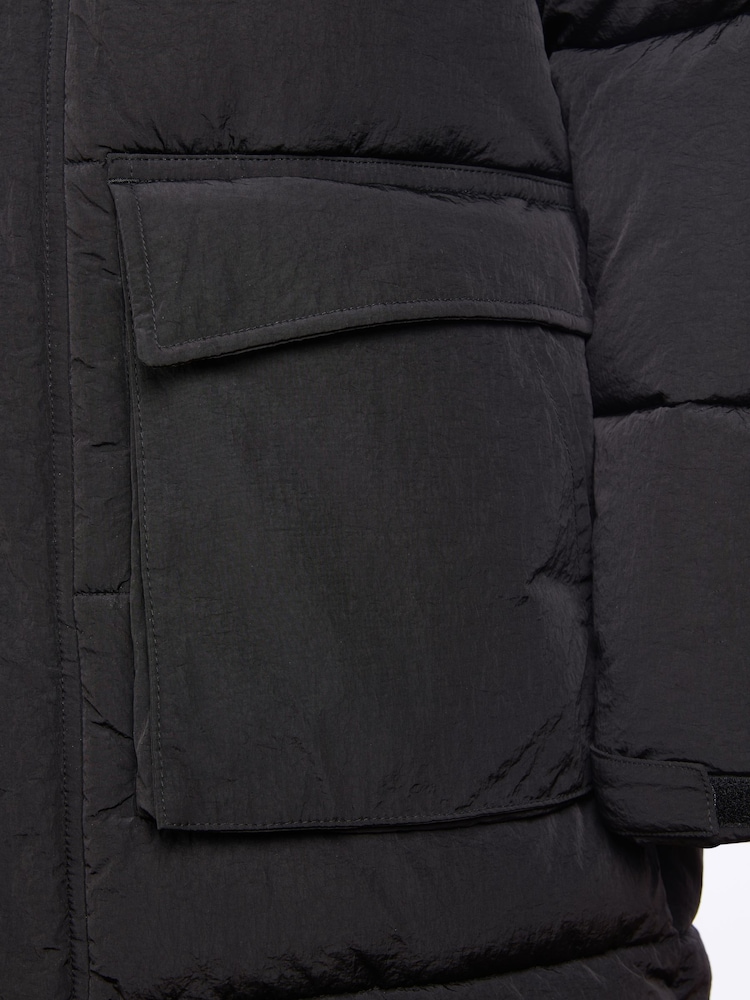 New Balance Black Boys Longline Puffer Coat - Image 13 of 13