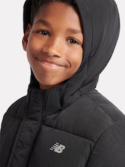 New Balance Black Boys Longline Puffer Coat - Image 5 of 13