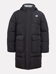 New Balance Black Boys Longline Puffer Coat - Image 7 of 13
