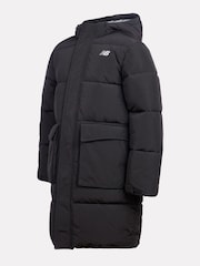 New Balance Black Boys Longline Puffer Coat - Image 9 of 13