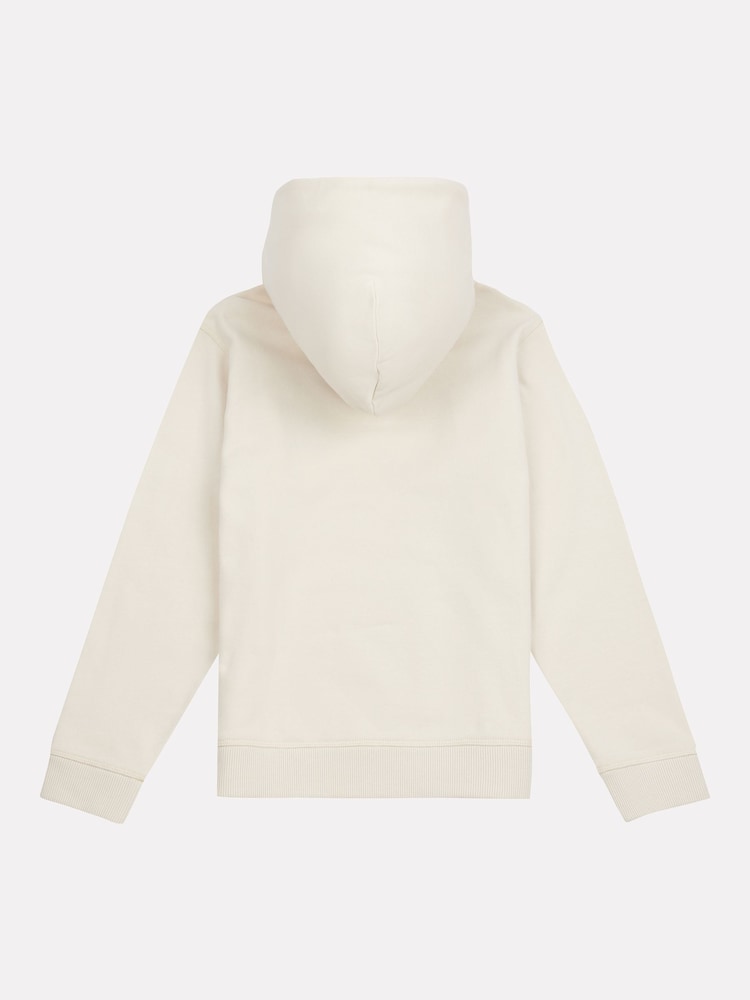 New Balance White Small Boys Brush Back Logo Hoodie - Image 2 of 3