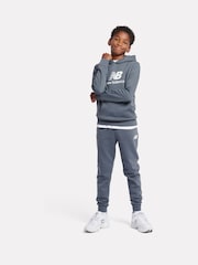 grijs - New Balance hoodie met geborsteld gestapeld logo aan de achterkant voor jongens - Image 5 of 8