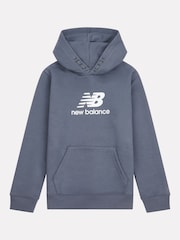 grijs - New Balance hoodie met geborsteld gestapeld logo aan de achterkant voor jongens - Image 6 of 8
