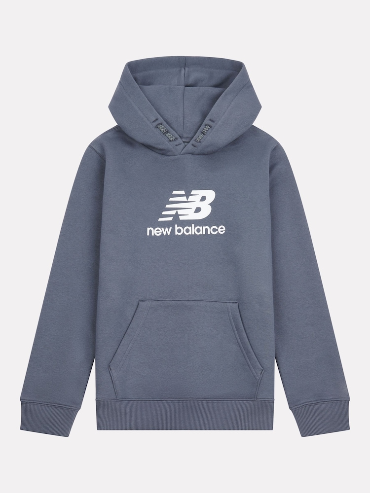 Сірий - New Balance Boys Brush Back Stacked Logo худі - Image 6 of 8