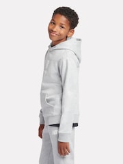 New Balance Grey Kids French Terry Stacked Logo 100% Cotton Hoodie - Image 2 of 8