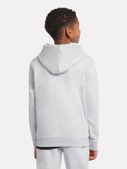 New Balance Grey Kids French Terry Stacked Logo 100% Cotton Hoodie - Image 3 of 8