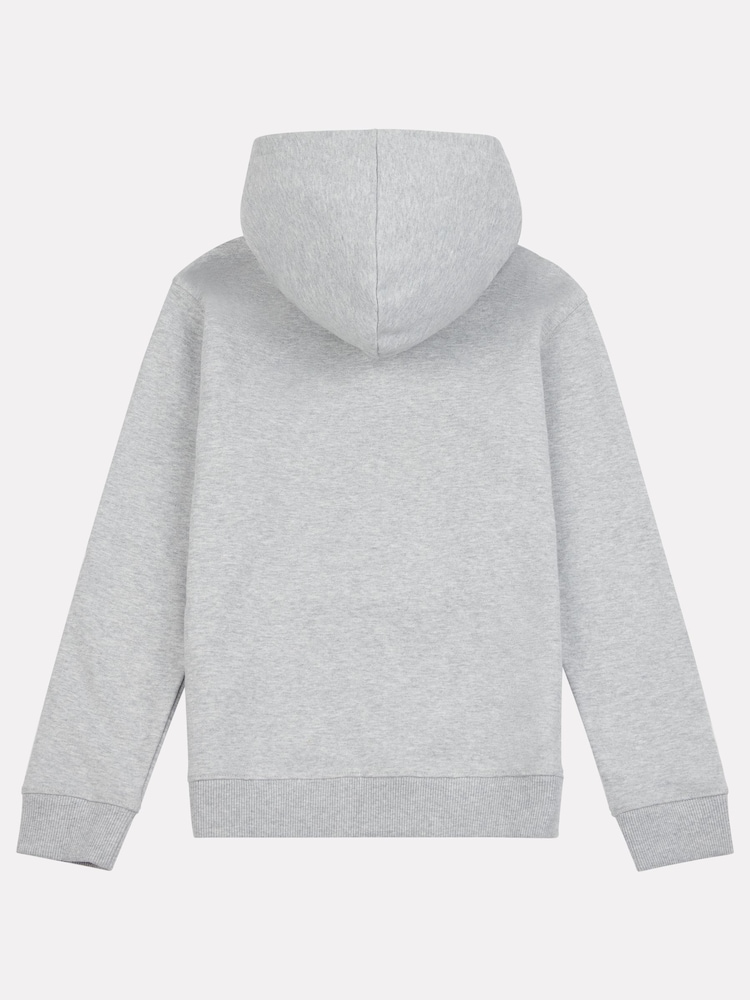 New Balance Grey Kids French Terry Stacked Logo 100% Cotton Hoodie - Image 7 of 8