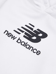 New Balance White Boys Brush Back Stacked Logo Hoodie - Image 8 of 8