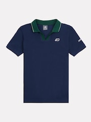 New Balance Blue Boys 100% Cotton Premium Polo Shirt - Image 6 of 8