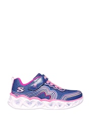 Skechers Blue Heart Lights Retro Hearts Trainers - Image 1 of 3