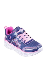 Skechers Blue Heart Lights Retro Hearts Trainers - Image 2 of 3