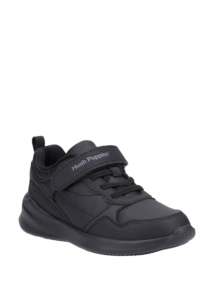 Hush Puppies Senior Marling Bungee Lace Black Shoes - Image 1 of 4