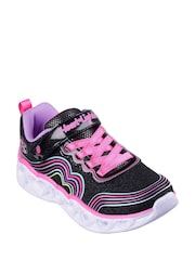 Skechers Black Heart Lights Retro Hearts Trainers - Image 2 of 3