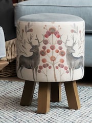 Voyage Maison Edo Mulberry Monty Round Footstool - Image 1 of 2