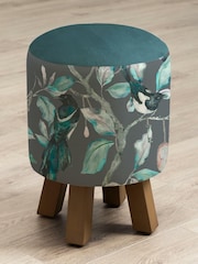 Voyage Maison Collector Charcoal Monty Round Footstool - Image 2 of 2