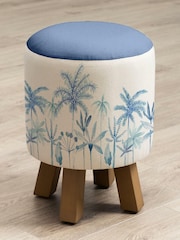 Voyage Maison Cozzo Cobalt Monty Round Footstool - Image 2 of 2