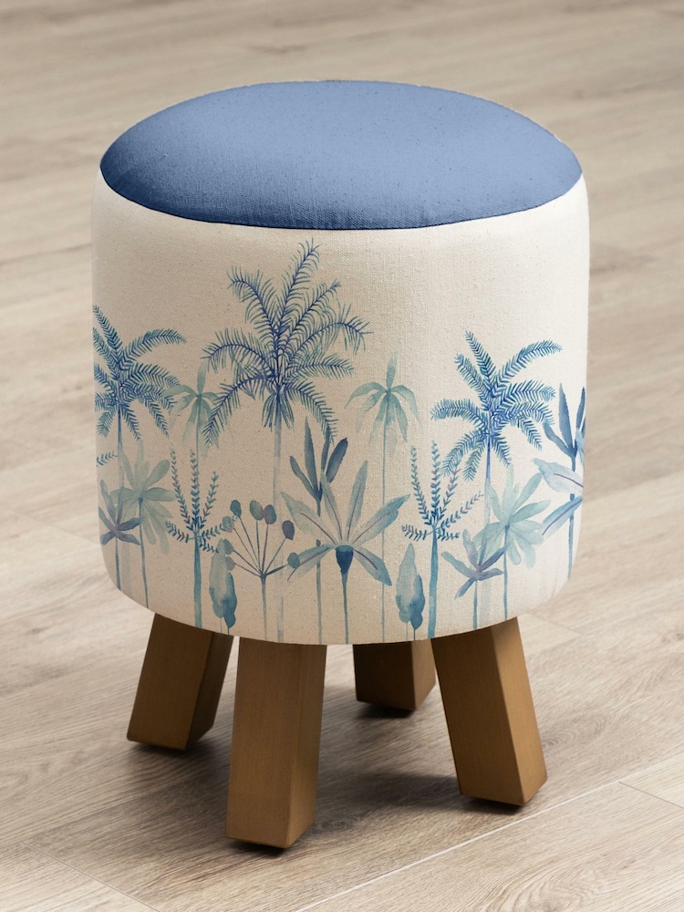 Voyage Maison Cozzo Cobalt Monty Round Footstool - Image 2 of 2