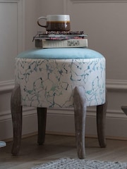 Voyage Maison Carrara Ocean Finn Round Footstool - Image 1 of 2