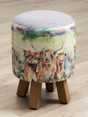 Voyage Maison Heilan Herd Monty Round Footstool - Image 2 of 3