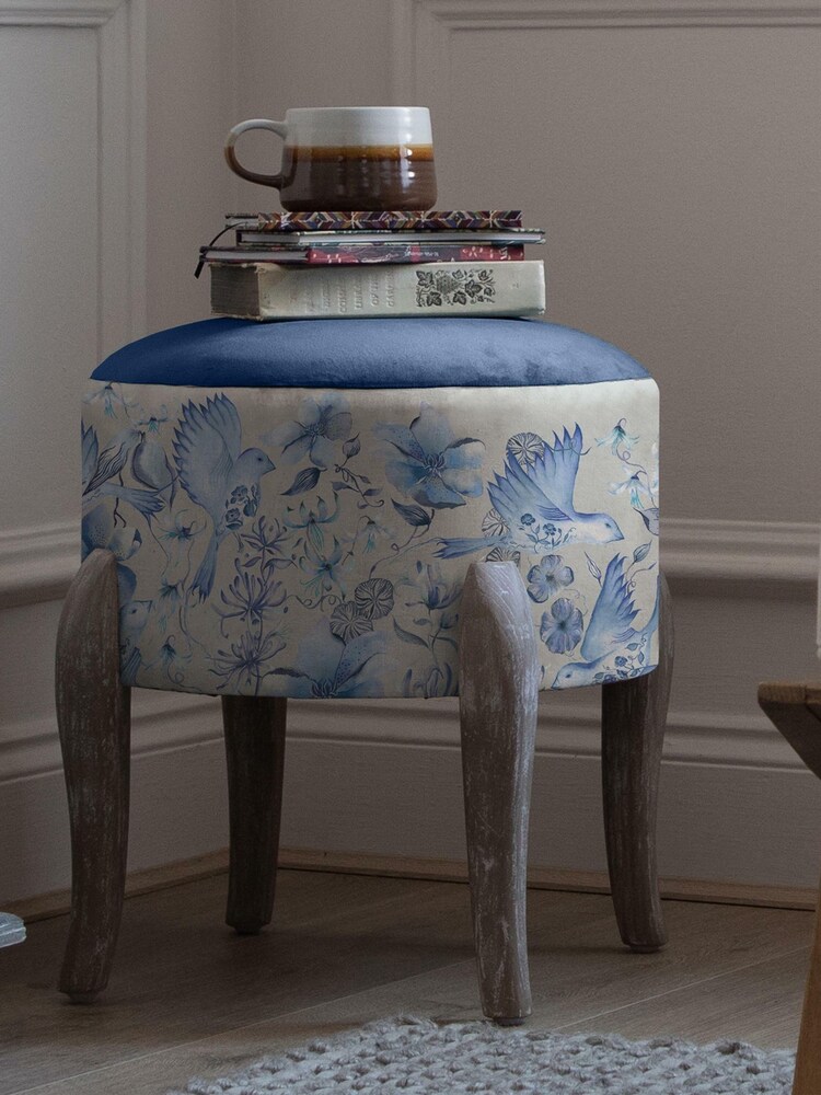 Voyage Maison Hettie Ruby Finn Round Footstool - Image 1 of 2