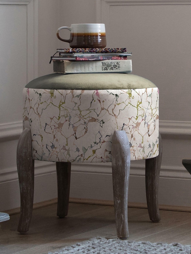 Voyage Maison Carrara Meadow Finn Round Footstool - Image 1 of 2