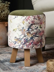 Voyage Maison Brushwood Blossom Monty Round Footstool - Image 1 of 2