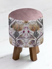 Voyage Maison Varys Gold Linen Monty Round Footstool - Image 2 of 2