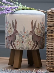 Voyage Maison Kensuri Mulberry Monty Round Footstool - Image 1 of 2