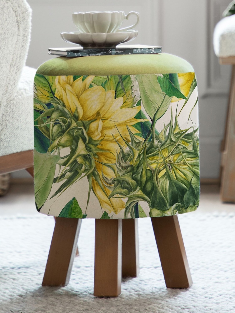 Voyage Maison Easton Fern Monty Round Footstool - Image 1 of 2
