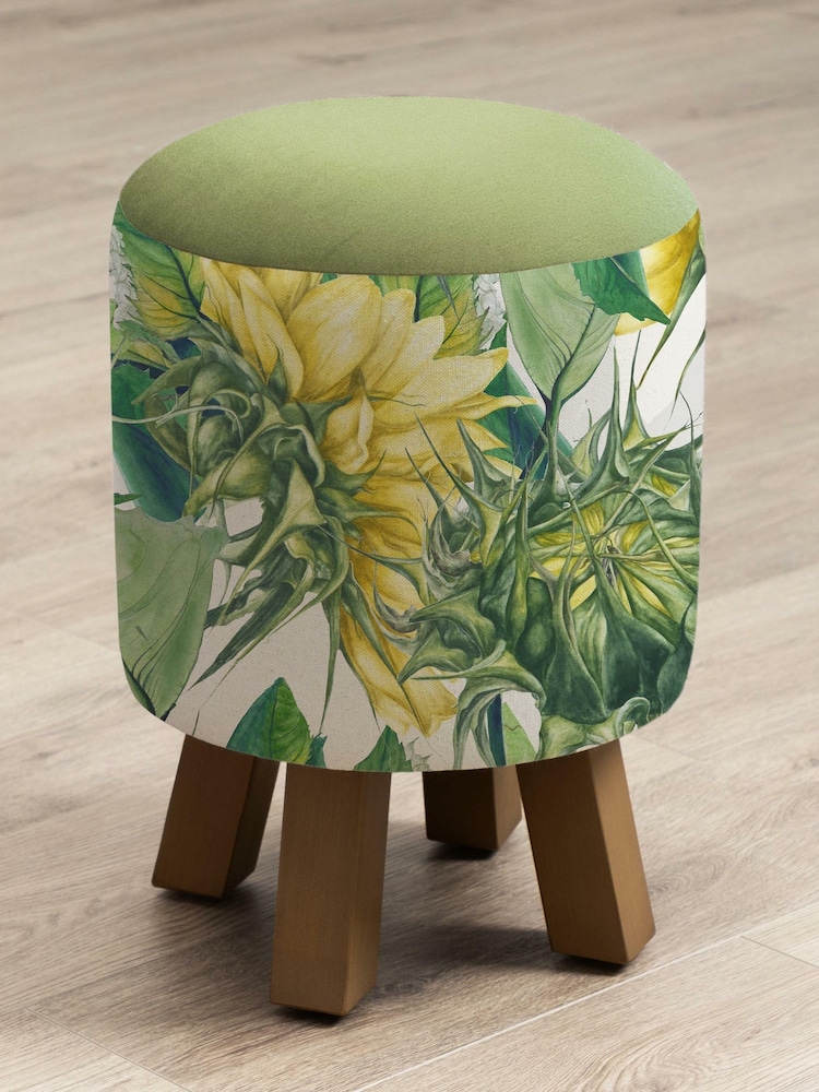 Voyage Maison Easton Fern Monty Round Footstool - Image 2 of 2